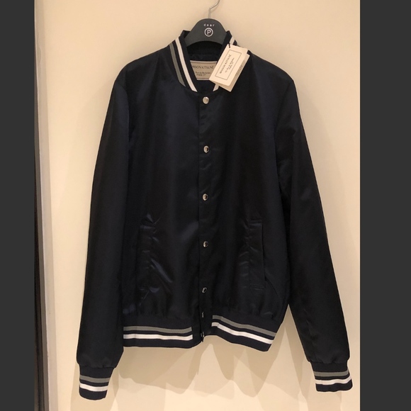 Maison Kitsune Navy Bomber Jacket - Picture 1 of 7